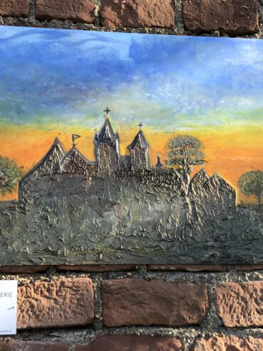 „Abendstimmung am Münster“ vom Kunstweg in Breisach.